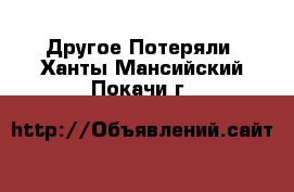 Другое Потеряли. Ханты-Мансийский,Покачи г.